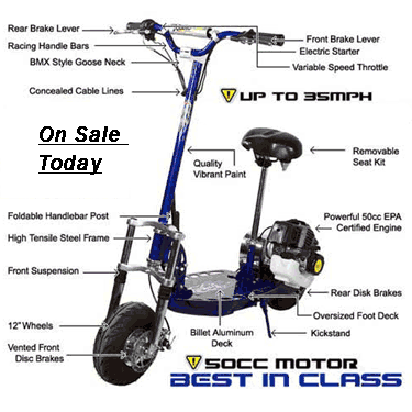 Gas Scooters 50cc W/Suspension & Electric Start (Wonderful Deal)