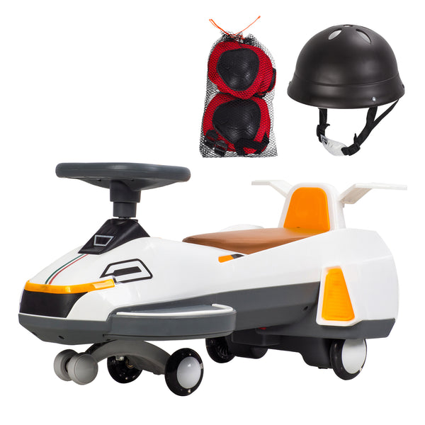 Electric Twist Car for Kids 1-6 Years with Lights, Music, Helmet, and Anti-Roll Safety Features