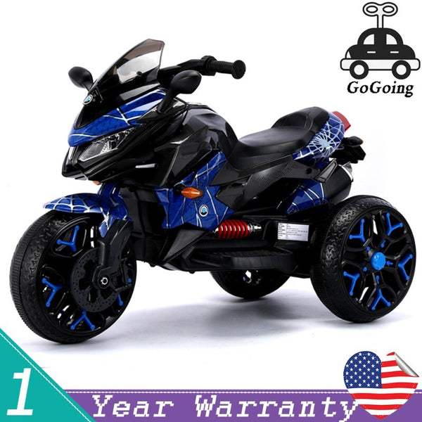 12V Electric 3-Wheel Ride-On Motorcycle for Kids Ages 3-6 with Adjustable Speed 1.8-3.2 MPH