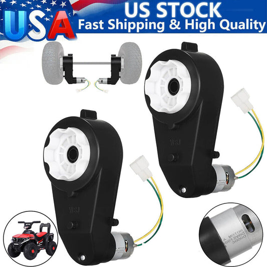 12V 35000rpm Motor with Gearbox and Power Wheels for Kids Electric Ride-On Car Gas Scooters 0