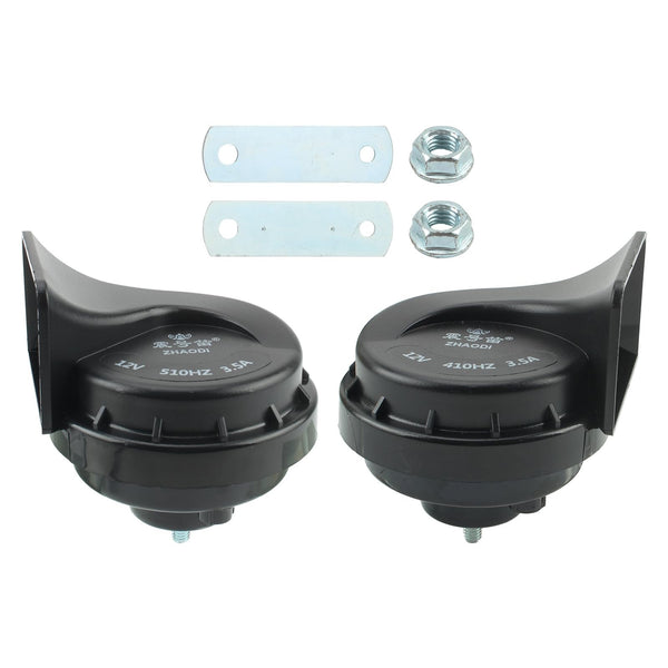 Car Horn Set Compatible with Hyundai and Kia Models, Low and High Tone, Part Numbers 96610-2D100, 96610-22400, 96610-27200