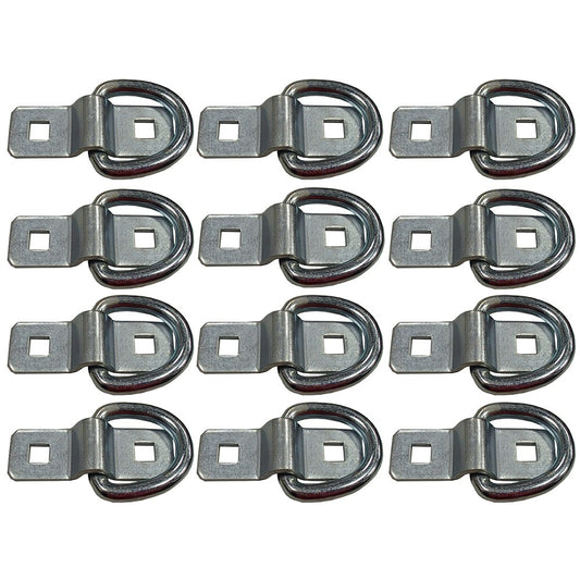 12 Pack 3/8" Steel D-Ring Tie Down Bolts 5000 lb Capacity for Car Motorcycle Quad ATV UTV Gas Scooters 0
