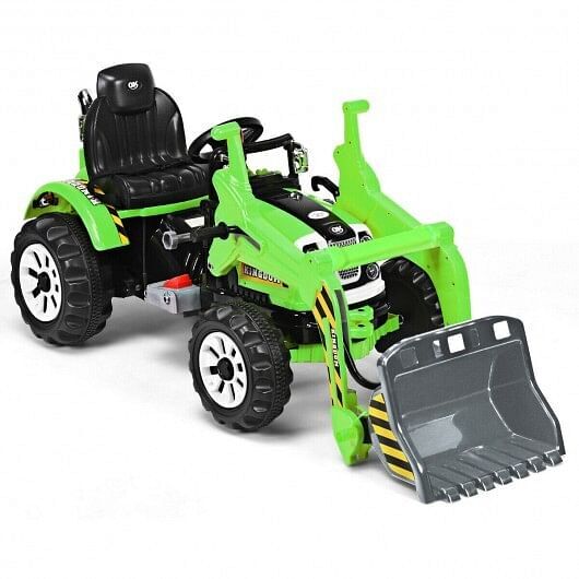12V Battery-Powered Green Kids Ride-On Dumper Truck Gas Scooters 0