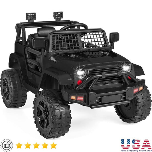 12V Kids Ride-On Truck with Remote Control, Spring Suspension, LED Lights, and AUX Port Gas Scooters 0