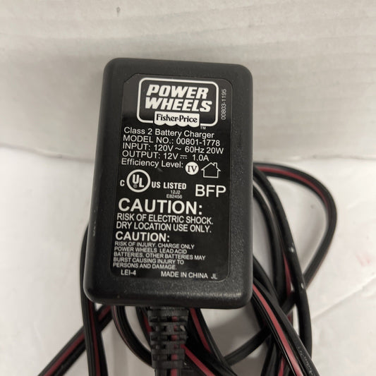 12 Volt OEM Charger for Power Wheels Battery Model 00801-1781 Gas Scooters 0