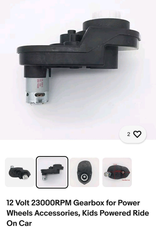12 Volt 23000 RPM Gearbox Power Wheels Accessories for Kids Powered Ride-On Cars Gas Scooters 0