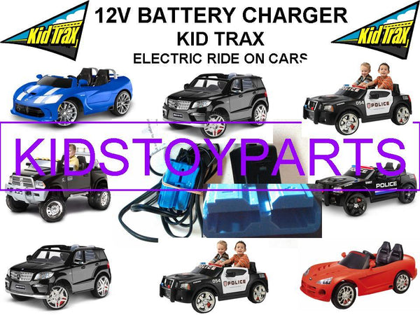 12 Volt Rechargeable Battery Charger with Blue Connector for Kid Trax Racing Ride-On Cars