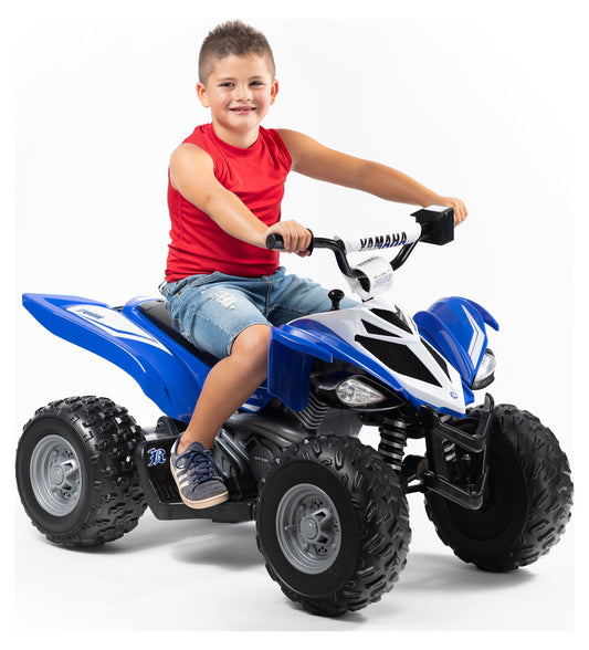 12 Volt Raptor Battery-Powered Blue ATV Ride-On with Music Gas Scooters 0