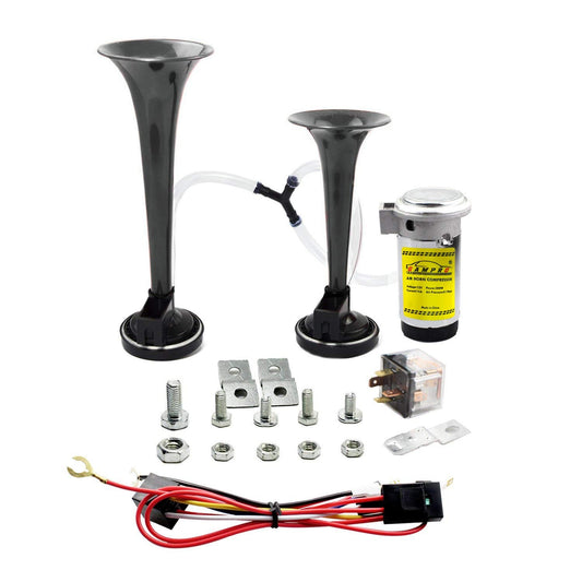 12V 135dB Dual Trumpet Air Horn with Compressor – Super Loud and Powerful Gas Scooters 0