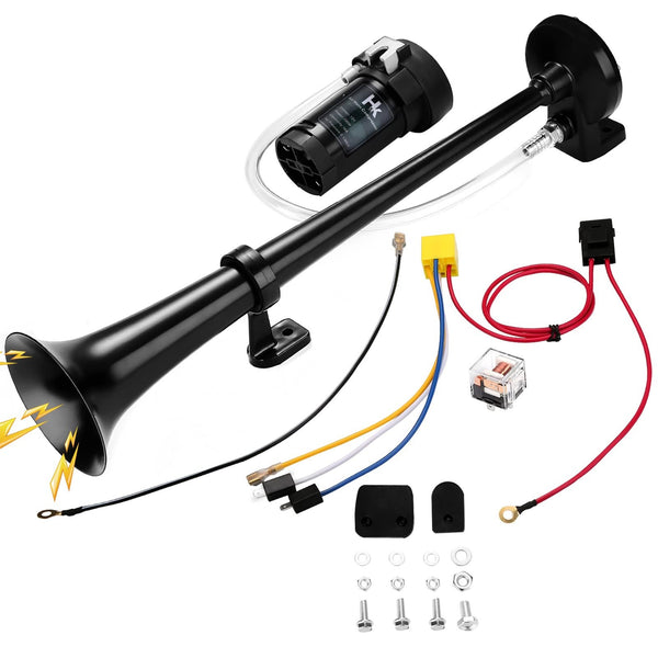 12V 150dB Powerful Single Trumpet Air Train Horn Kit with Compressor