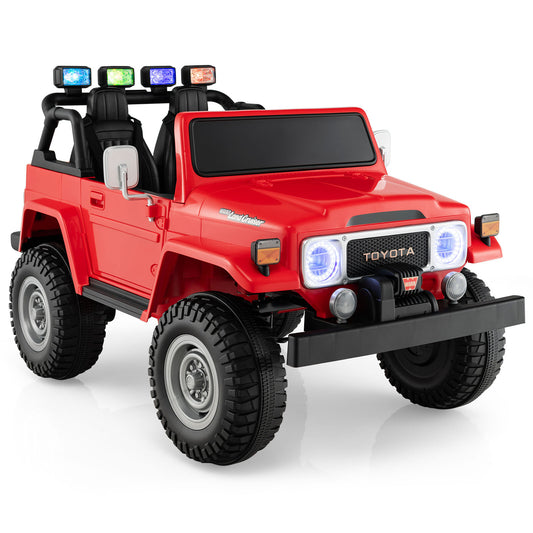 12V 2-Seater Battery Powered Ride-On Car with 3-Point Seat Belts and Doors Red Gas Scooters 0