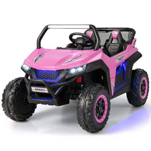 12V 2-Seater Kids Ride-On UTV with Slow Start and Music Pink Gas Scooters 0