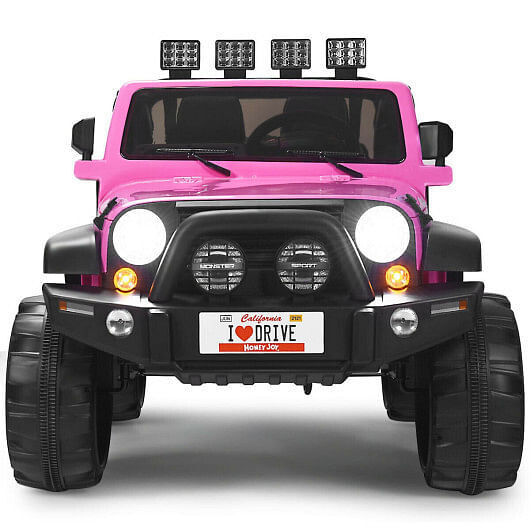 12V 2-Seater Ride-On Truck with Remote Control and Storage Compartment Pink Gas Scooters 0