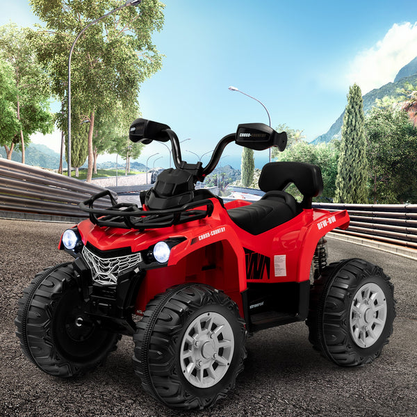 12V Electric Kids Ride-On ATV 4 Wheeler Quad with 2 Speeds MP3 and Headlights Red