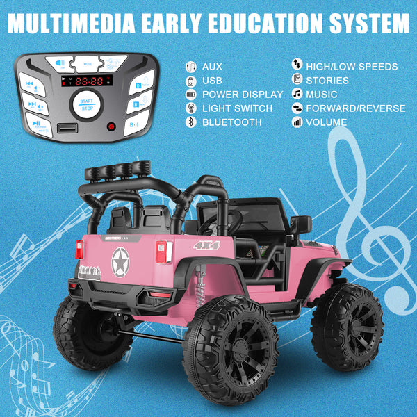 12V/24V Electric Ride-On Truck for Kids with Remote Control and 2 Seats