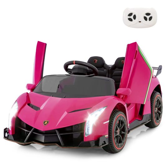 12V 4WD Kids Ride-On Car Licensed Lamborghini Veneno with Hydraulic Doors and Remote Control Gas Scooters 0