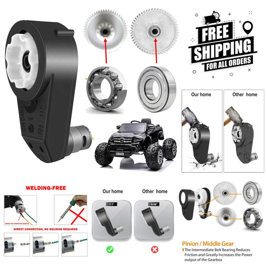 12V 550 High-Speed 40000RPM Motor Gearbox Upgrade for Kids' Power Wheels Gas Scooters 0