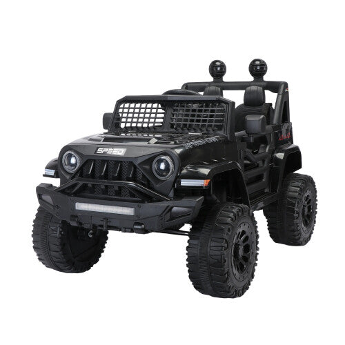 12V 7A Kids Electric Ride-On Car with Power Wheels, LED Lights, and 2.4G Remote Control