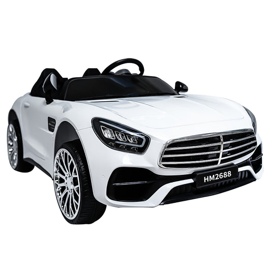 12V 7AH Ride-On 2-Seater Power Wheels Car with Remote, Bluetooth, LED Lights, and MP3 Player Gas Scooters 0