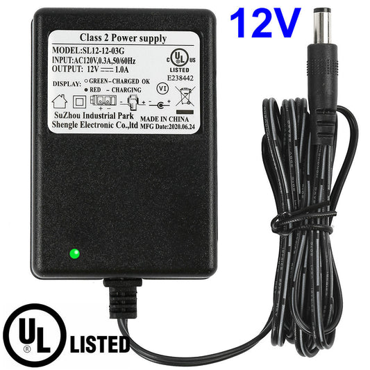 12V 1A Battery Charger and Power Supply for Kids Ride-On Jeep Wrangler SUV Toy Car Gas Scooters 0