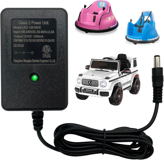 12V Battery Charger for Kids Ride-On Bumper Cars Gas Scooters 0