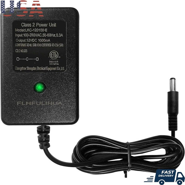12V Battery Charger with Power Supply and Charging Cable for Kids Ride-On Cars ETL Listed