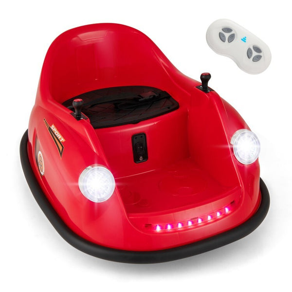 12V Battery-Powered Kids Electric Ride-On Bumper Car with Remote Control and Training Wheels