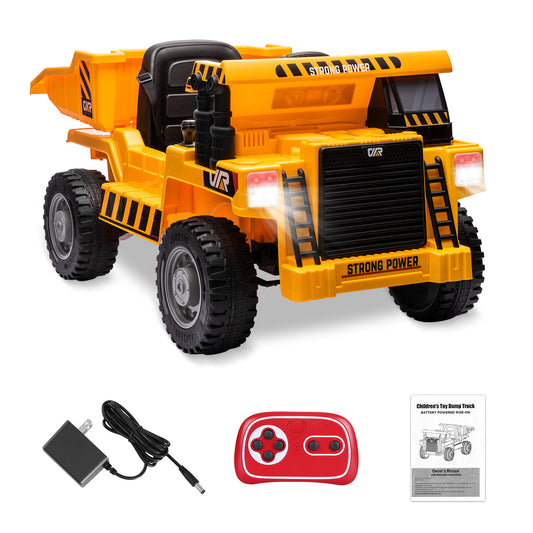 12V Battery Powered Kids Ride-On RC Dump Truck with Electric Construction Tractor and Bucket Gas Scooters 0