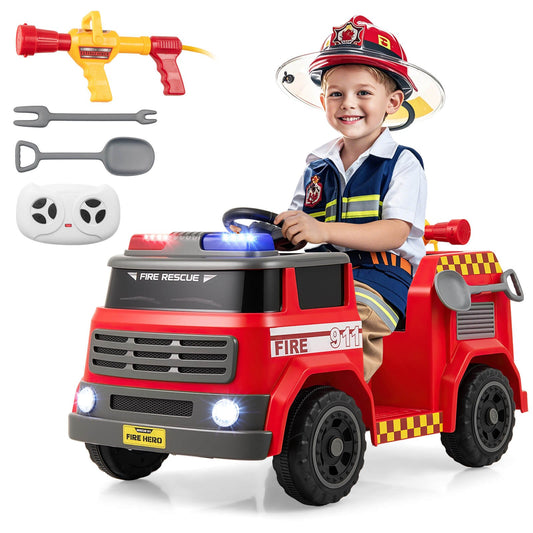 12V Battery-Powered Toy Car with Water Gun, Tank Interphone, Shovel, Wrench, and Music Features Gas Scooters 0