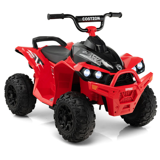 12V Battery-Powered Kids Ride-On ATV with Bright Headlights and Built-in Music Red Gas Scooters 0