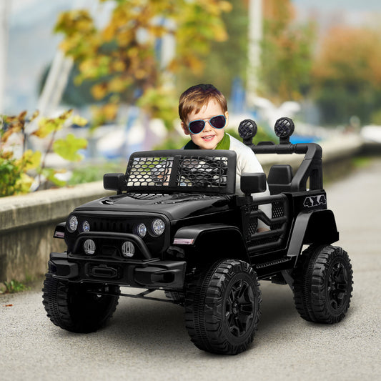 12V Battery-Powered Kids Ride-On Off-Road Truck Toy with Parent Remote Control Black Gas Scooters 0