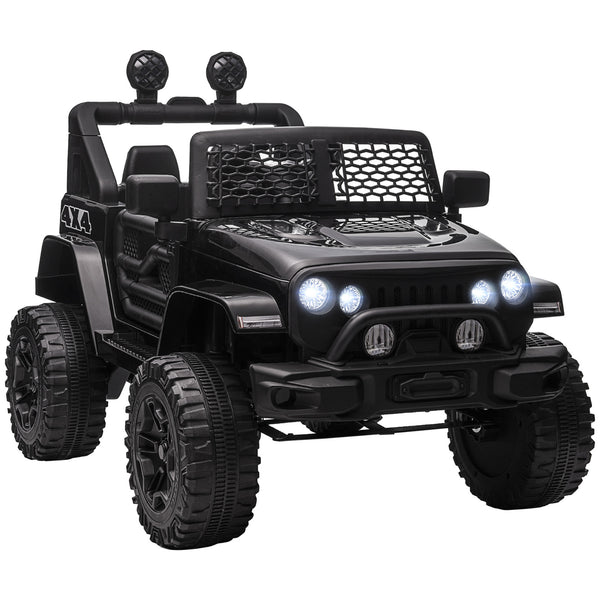 12V Battery-Powered Kids Ride-On Off-Road Truck Toy with Parent Remote Control Black