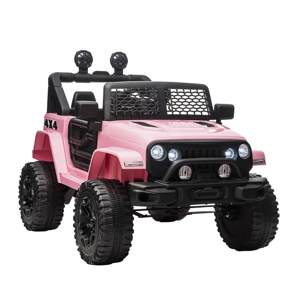 12V Battery-Powered Pink Kids Ride-On Off-Road Truck with Parent Remote Control