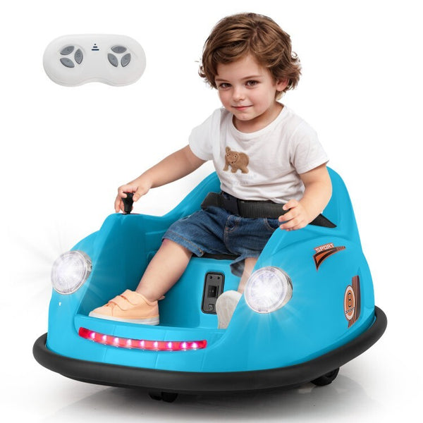 12V Battery-Powered Kids Electric Ride-On Bumper Car with Remote Control