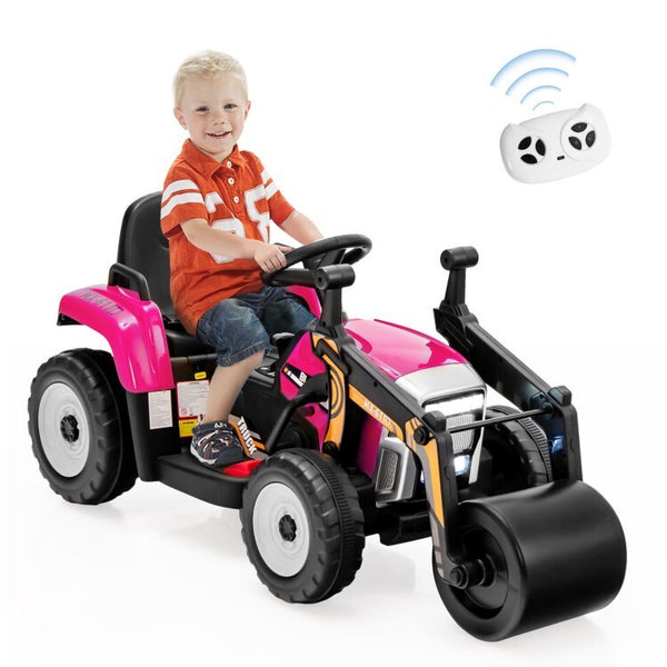 12V Battery-Powered Kids Ride-On Road Roller with 2.4G Remote Control