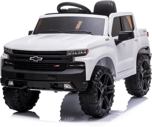 12V Battery Powered Licensed Chevrolet Silverado Trail Boss LT Kids Ride-On Truck Gas Scooters 0
