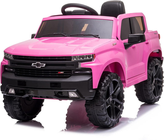 12V Battery Powered Licensed Chevrolet Silverado Trail Boss LT Kids Ride-On Truck Gas Scooters 0
