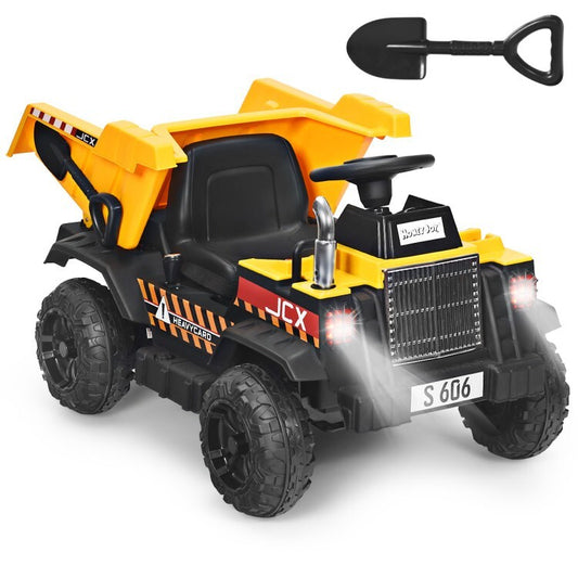 12V Battery-Powered Electric Ride-On Dump Truck Toy with Bucket and Dump Bed for Toddlers Gas Scooters 0