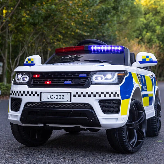 12V Large Electric Police Car with Remote Control and Four-Wheel Double Drive Gas Scooters 0
