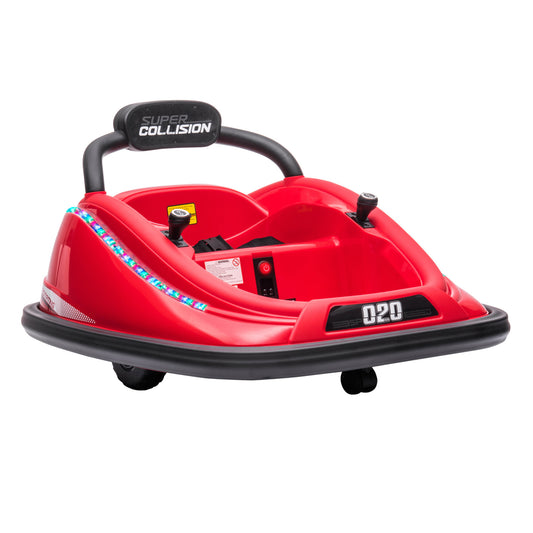 12V Red Kids Ride-On Bumper Car Toy with Parent Remote Control Gas Scooters 0