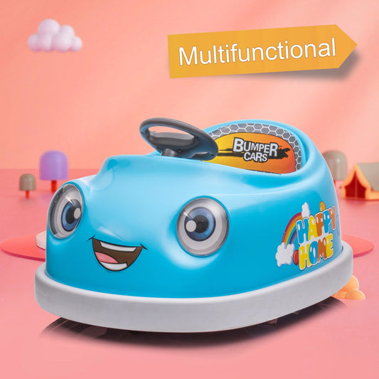 12V Kids Bumper Car with Dining Tray, USB Music, Safety Bumper, and Dual Motor Gas Scooters 0