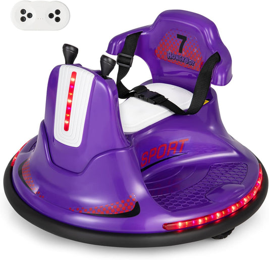 12V Toddler Ride-On Bumper Car with Dual Joysticks and Flashing Lights for Ages 1-3 Gas Scooters 0
