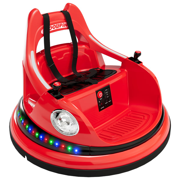12V Kids Bumper Car with Remote Control, LED Lights, and 360-Degree Spin