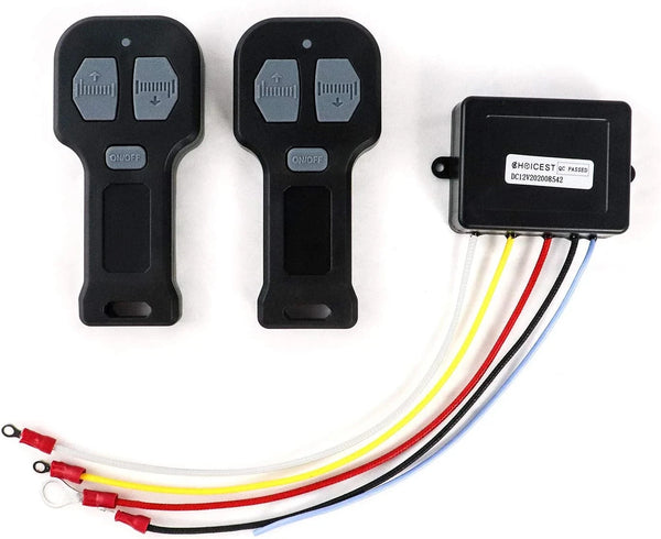 12V Wireless Electric Car Winch with Remote Control 2-Pack Universal Mini 5-Wire Connection
