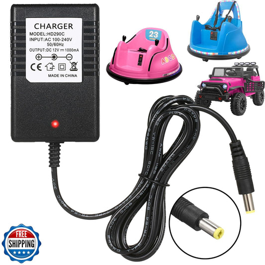 12V Battery Charger for Kidzone Bumper Car and Ride-On Toys Gas Scooters 0