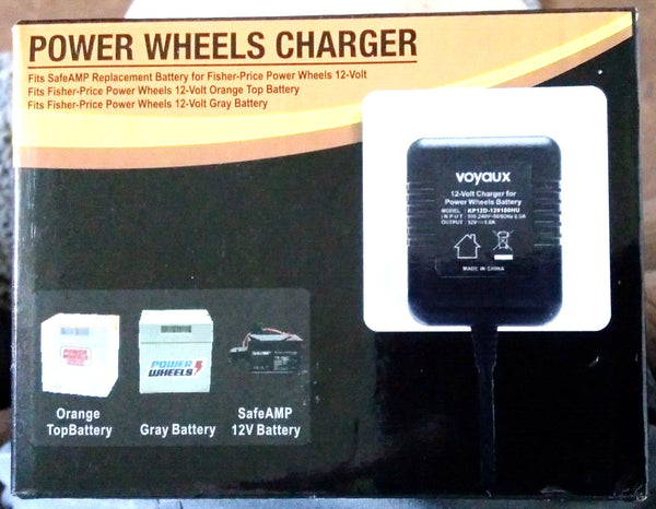 12V Charger for Power Wheels with Gray and Orange Top Batteries Compatible