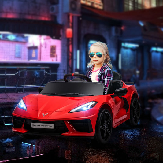 12V Licensed Chevrolet Corvette Kids Electric Car with Remote Control Red Gas Scooters 0
