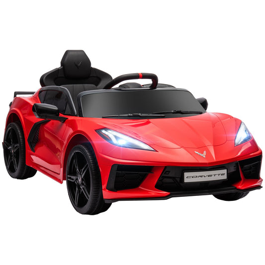 12V Licensed Chevrolet Corvette Kids Electric Ride-On Car with Remote Control Red Gas Scooters 0