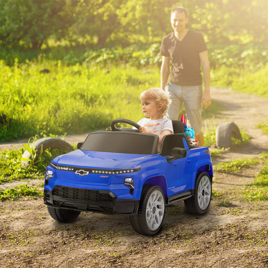 12V Licensed Chevrolet Silverado RST Kids Electric Car Blue Gas Scooters 0