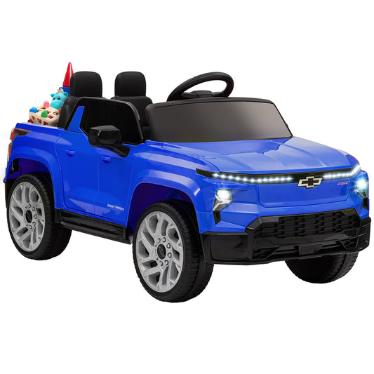 12V Licensed Chevrolet Silverado RST Kids Electric Car Blue Gas Scooters 0